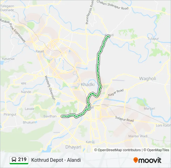 219 Bus Line Map