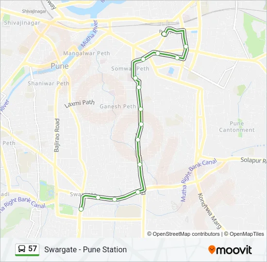 57 Bus Line Map