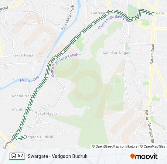 57 Bus Line Map