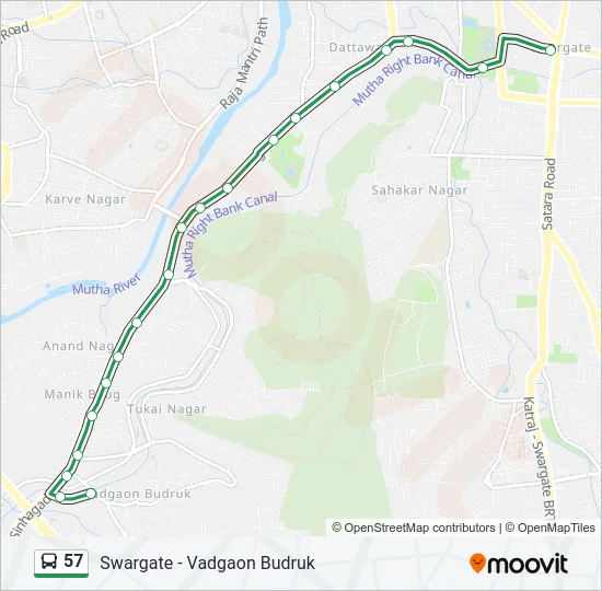 57 Bus Line Map