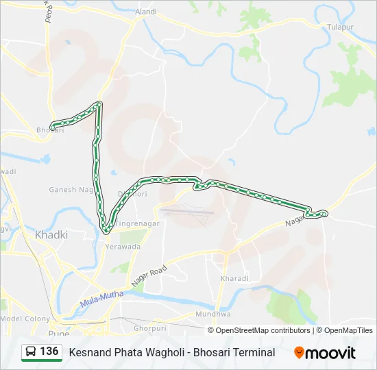 136 Bus Line Map