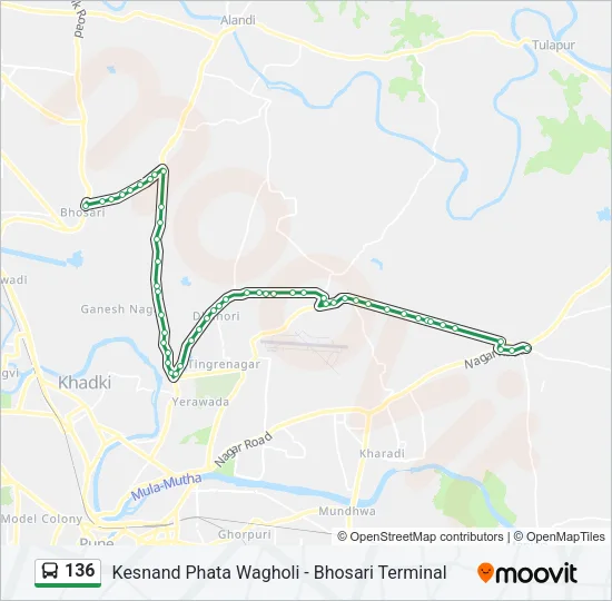 136 Bus Line Map
