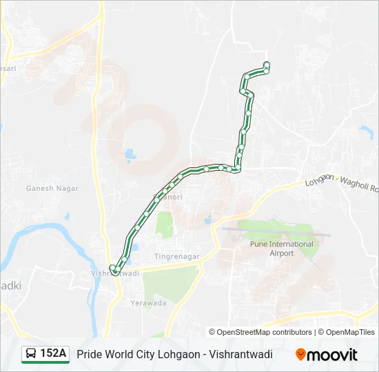 152A Bus Line Map