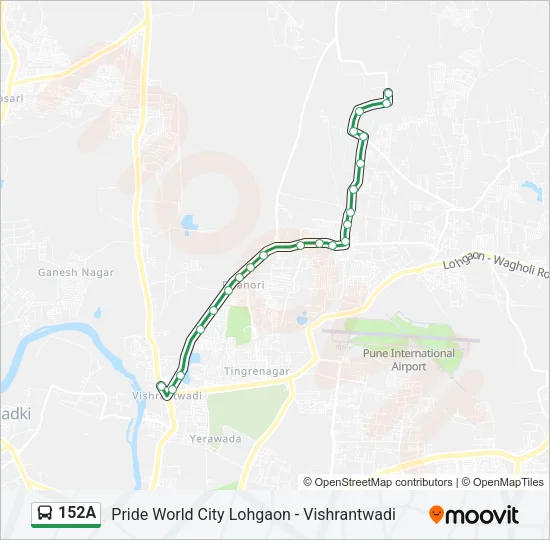 152A Bus Line Map