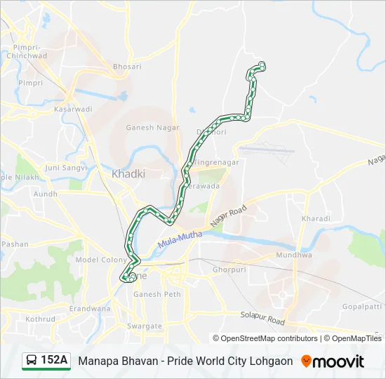152A Bus Line Map