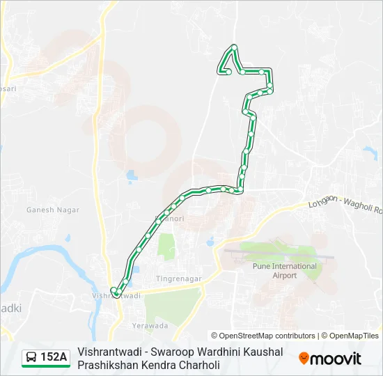 152A Bus Line Map