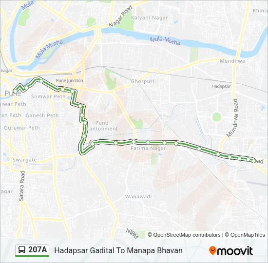 207A Bus Line Map