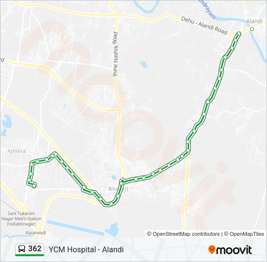 362 Bus Line Map