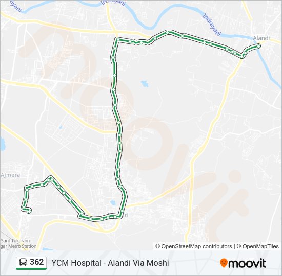 362 Bus Line Map