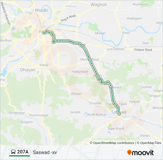 207A Bus Line Map