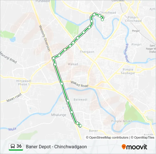 36 Bus Line Map