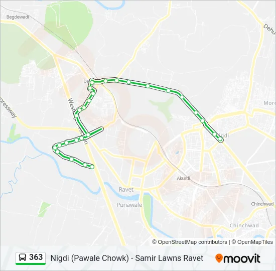 363 Bus Line Map