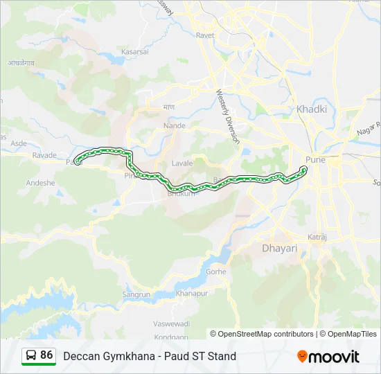 86 Bus Line Map