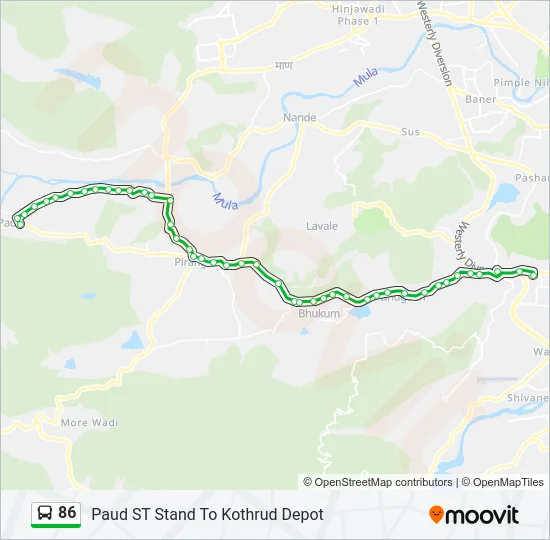 86 Bus Line Map