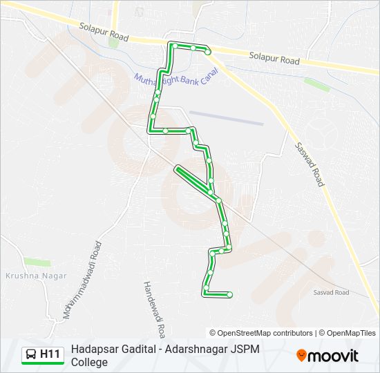 H11 Bus Line Map