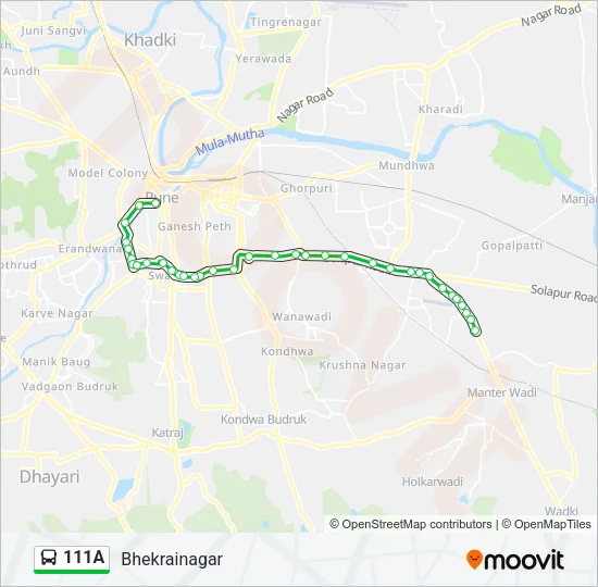 111A Bus Line Map