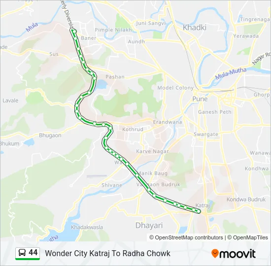 44 Bus Line Map