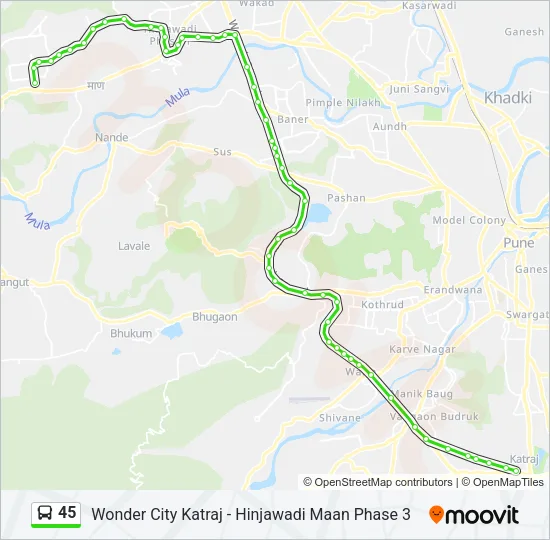 45 Bus Line Map