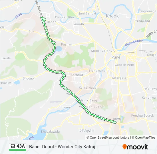 43A Bus Line Map