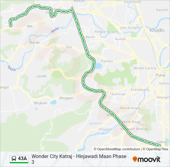 43A Bus Line Map