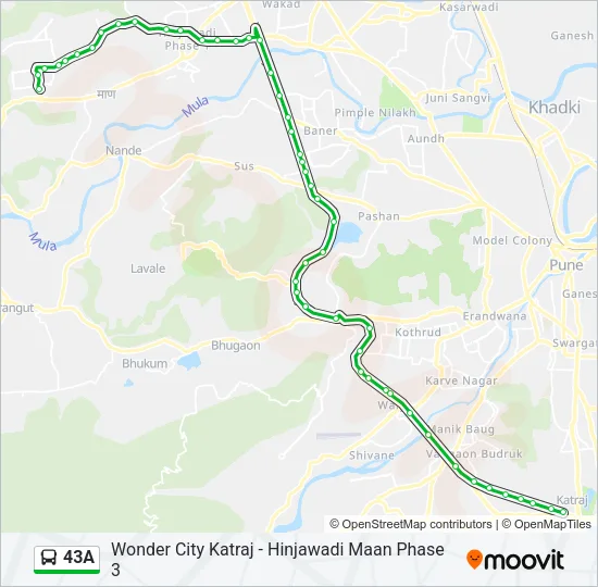 43A Bus Line Map
