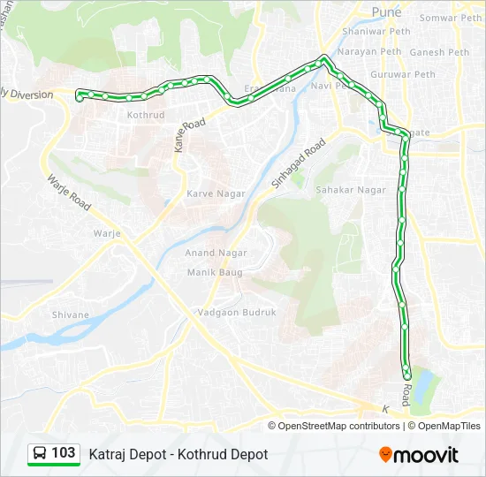 103 Bus Line Map