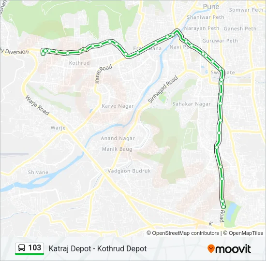 103 Bus Line Map