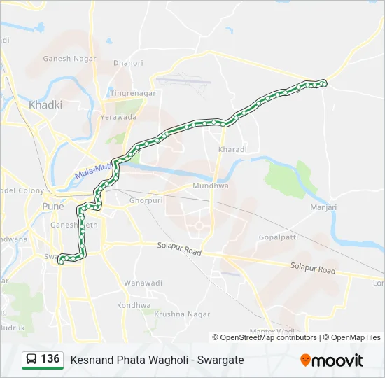 136 Bus Line Map