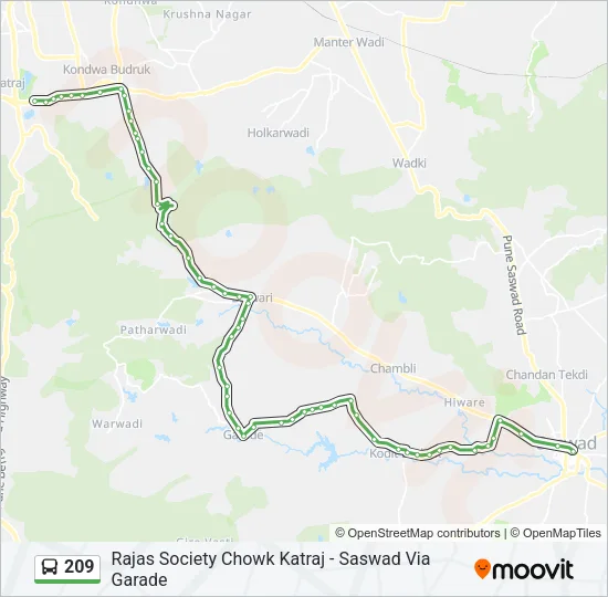 209 Bus Line Map