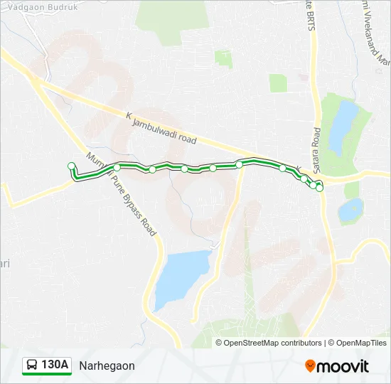 130A Bus Line Map
