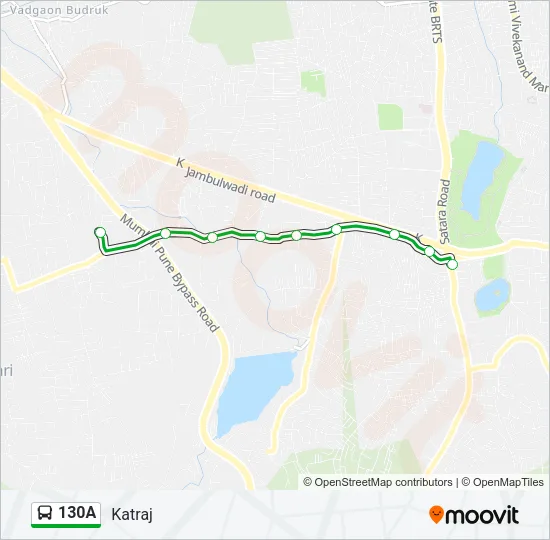 130A Bus Line Map