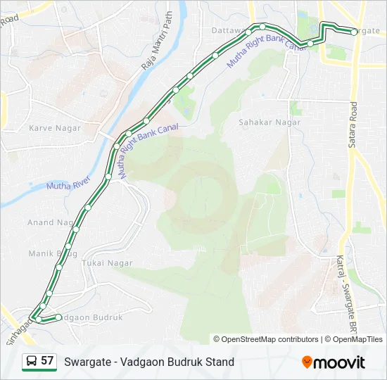 57 Bus Line Map