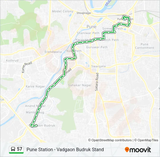 57 Bus Line Map