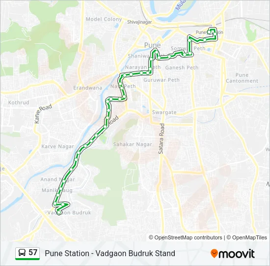 57 Bus Line Map