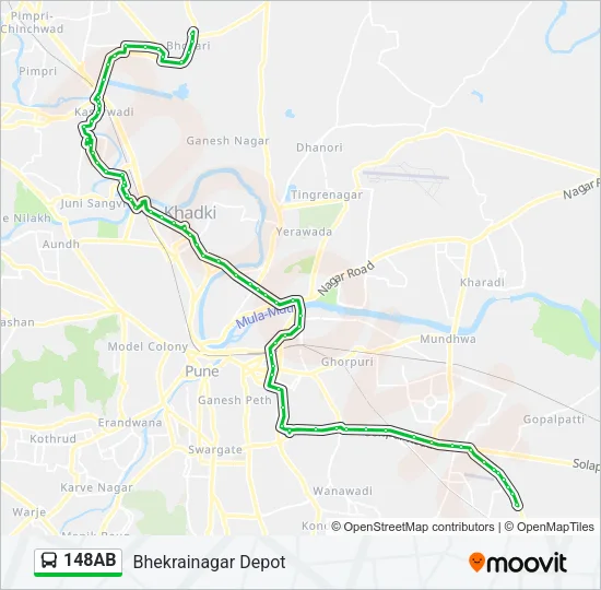 148AB Bus Line Map