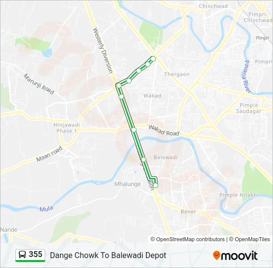 355 Bus Line Map