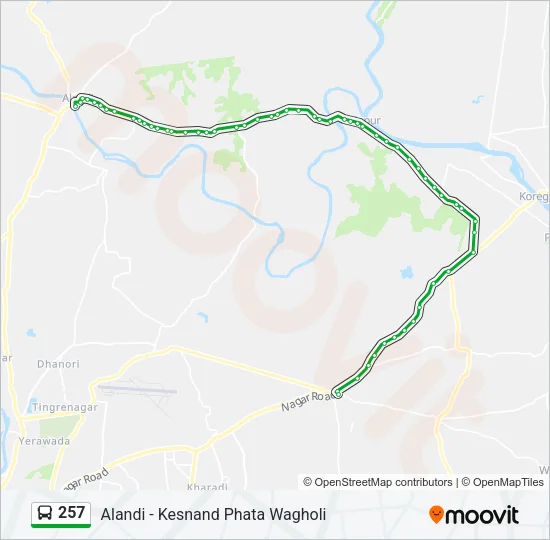 257 Bus Line Map