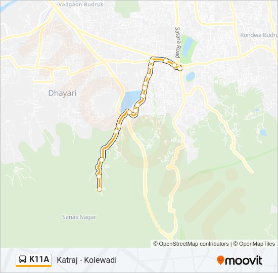 K11A Bus Line Map