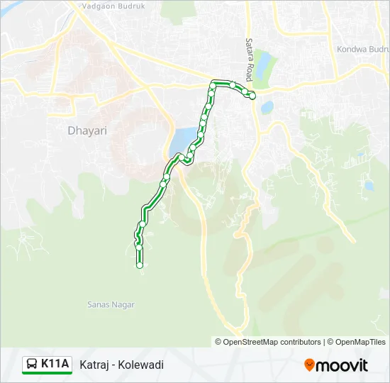K11A Bus Line Map