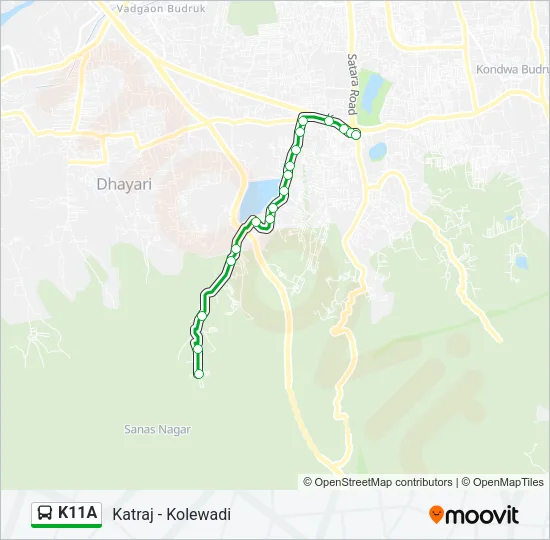 K11A Bus Line Map