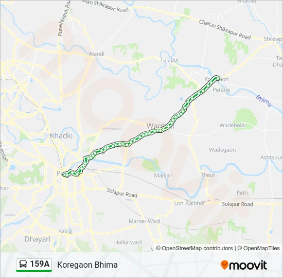 159A Bus Line Map