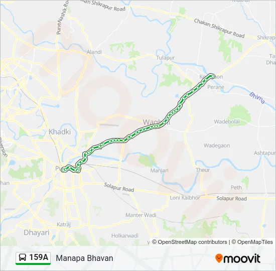 159A Bus Line Map