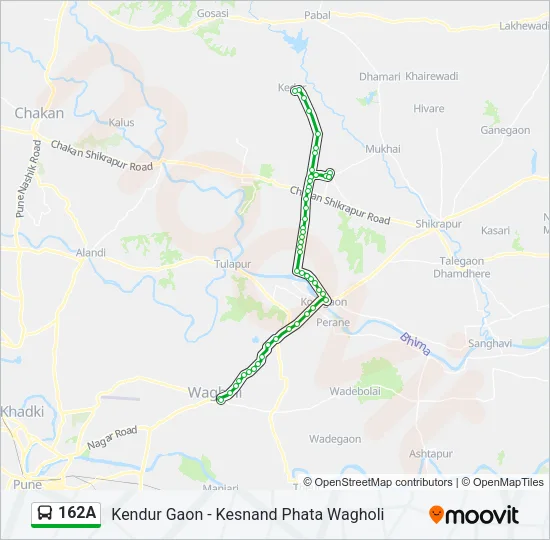 162A Bus Line Map