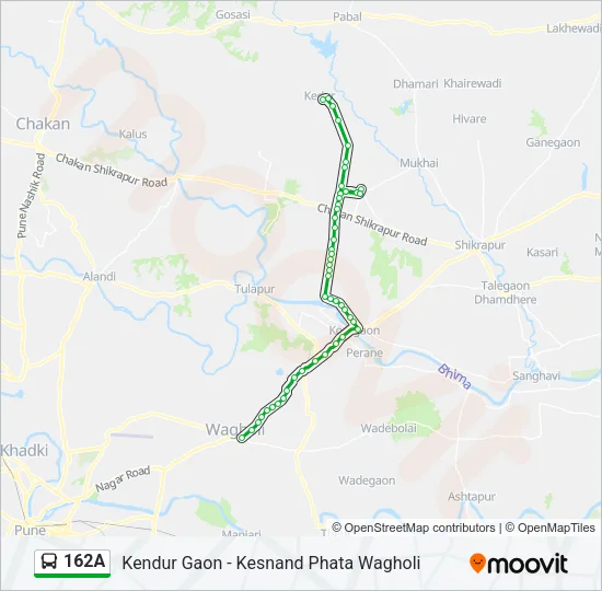 162A Bus Line Map