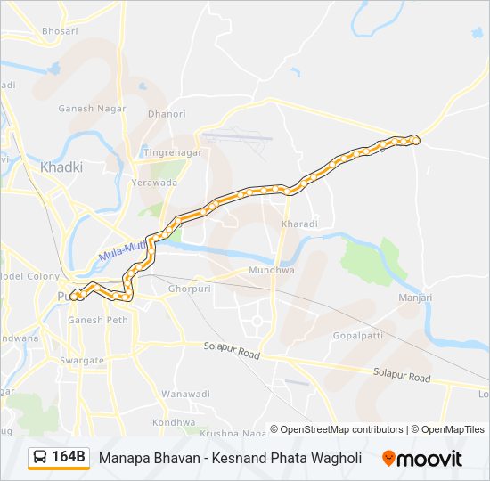 164B Bus Line Map