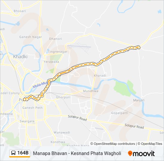 164B Bus Line Map