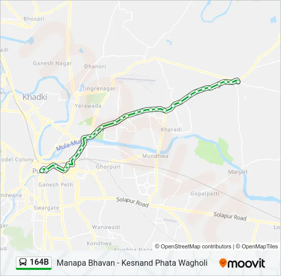 164B Bus Line Map