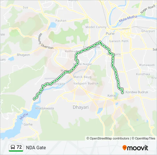 72 Bus Line Map