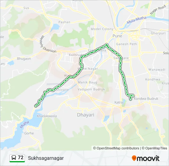 72 Bus Line Map