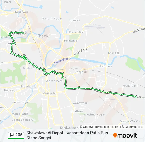 205 Bus Line Map